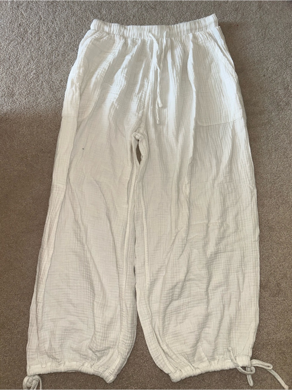 ❌SOLD❌ New Colsie White Women’s Cotton Drawstring Flowy Pants